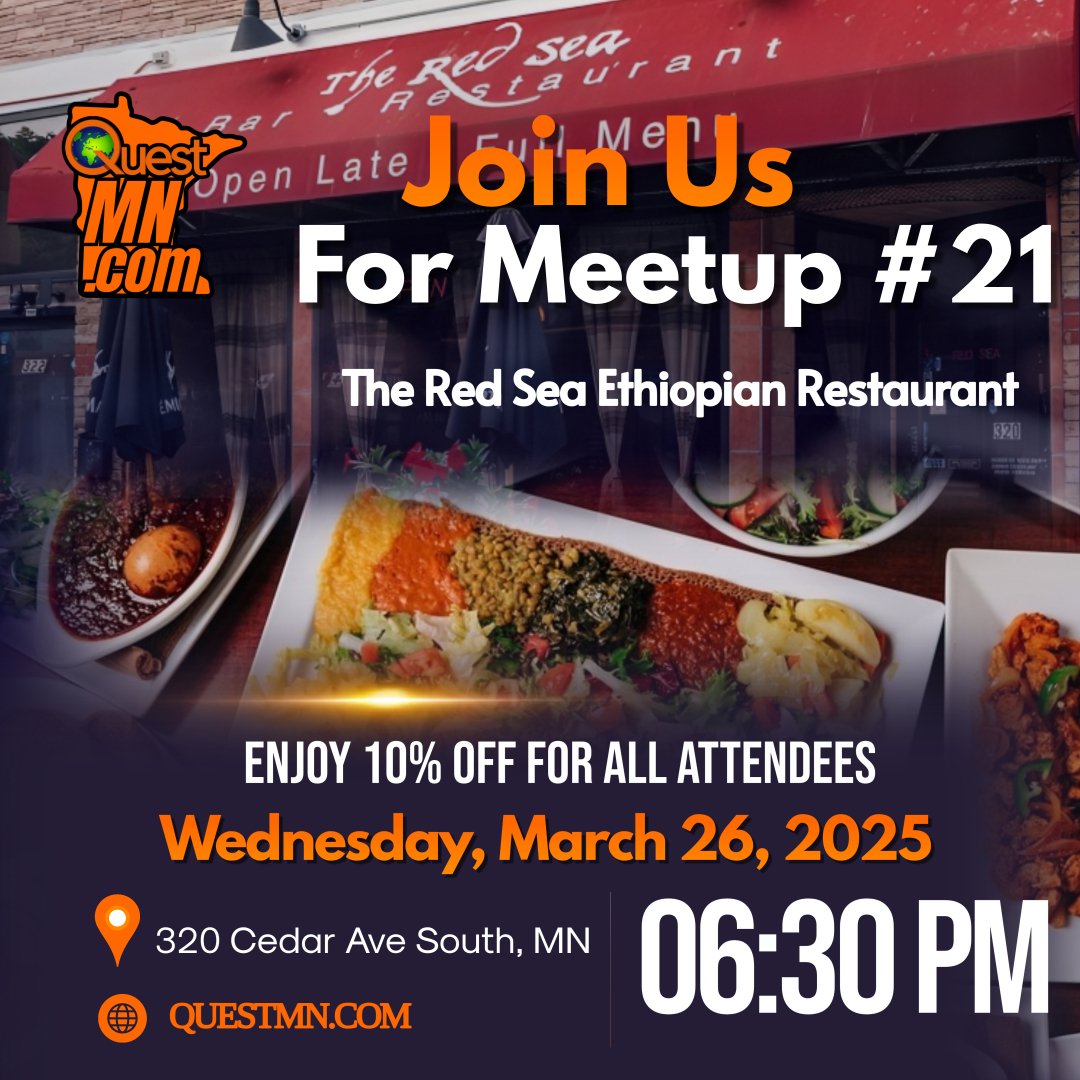 Quest MN Meetup #21: Dinner at The Red Sea Ethiopian Restaurant